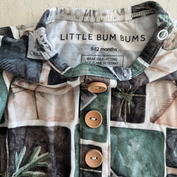 Little Bum Bums AKA Bums & Roses Bamboo Christmas Romper 9-12 months EUC - Picture 5 of 5